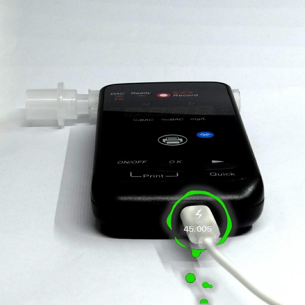 Fuel Cell Alcohol Tester AA2020p rechargeable breathalyzer with BT printer, quick screening plus accurate formal test