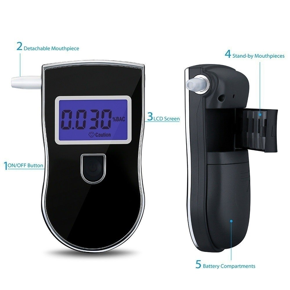 Digital Alcohol Detector High Capacity Portable Breath Alcohol Tester Alcohol tester Breathalyzer Professional