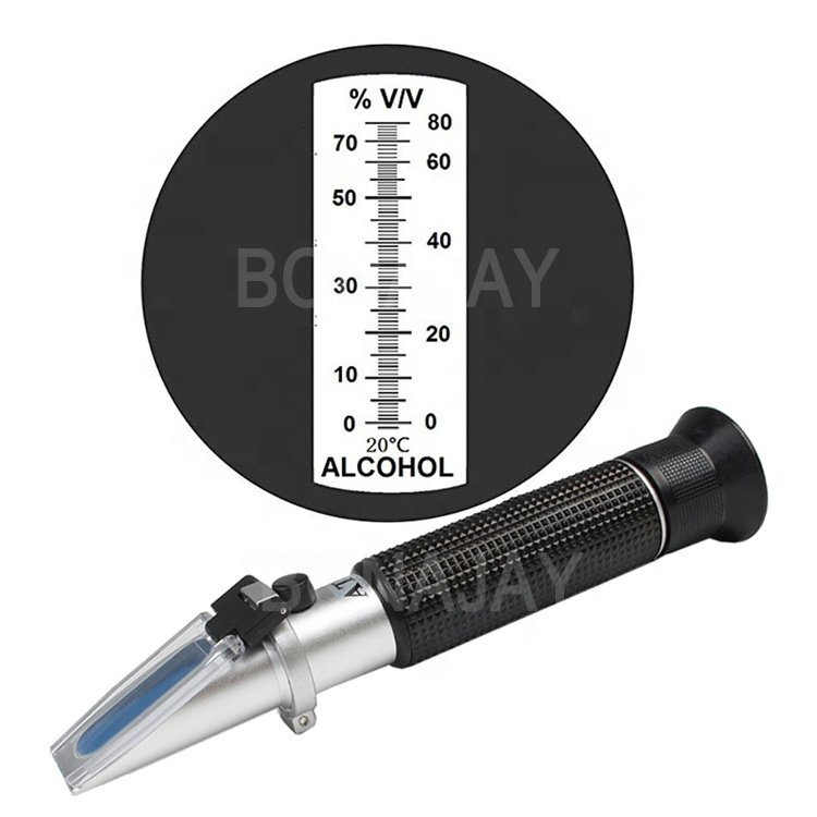 Alcohol Refractometer 0-80% V/V spirit tester wine meter Alcoholometer hand-held liquor Whisky Brandy Vodka ATC