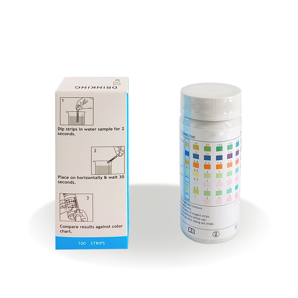 Caped 7 In1 Drinking Water Test Strip Manufacturer Supply Industrial Use PH Bromine Hardness Chlorine