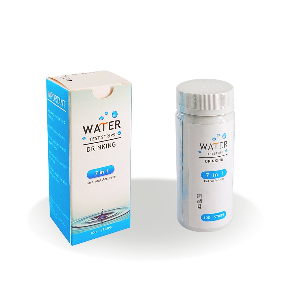 Caped 7 In1 Drinking Water Test Strip Manufacturer Supply Industrial Use PH Bromine Hardness Chlorine