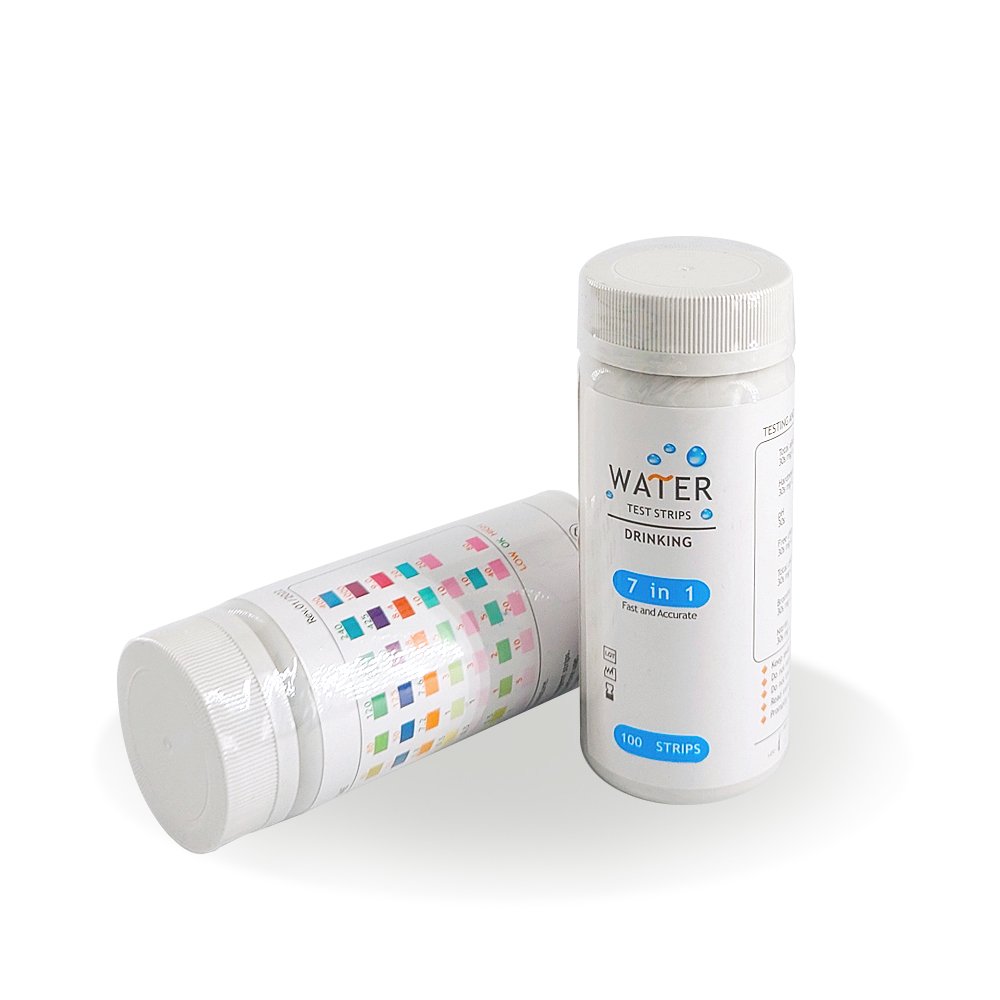 Caped 7 In1 Drinking Water Test Strip Manufacturer Supply Industrial Use PH Bromine Hardness Chlorine