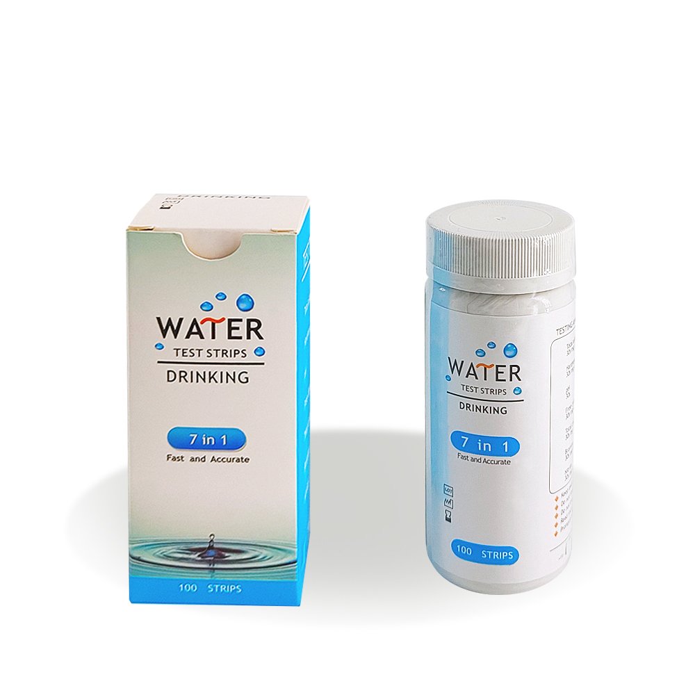 Caped 7 In1 Drinking Water Test Strip Manufacturer Supply Industrial Use PH Bromine Hardness Chlorine