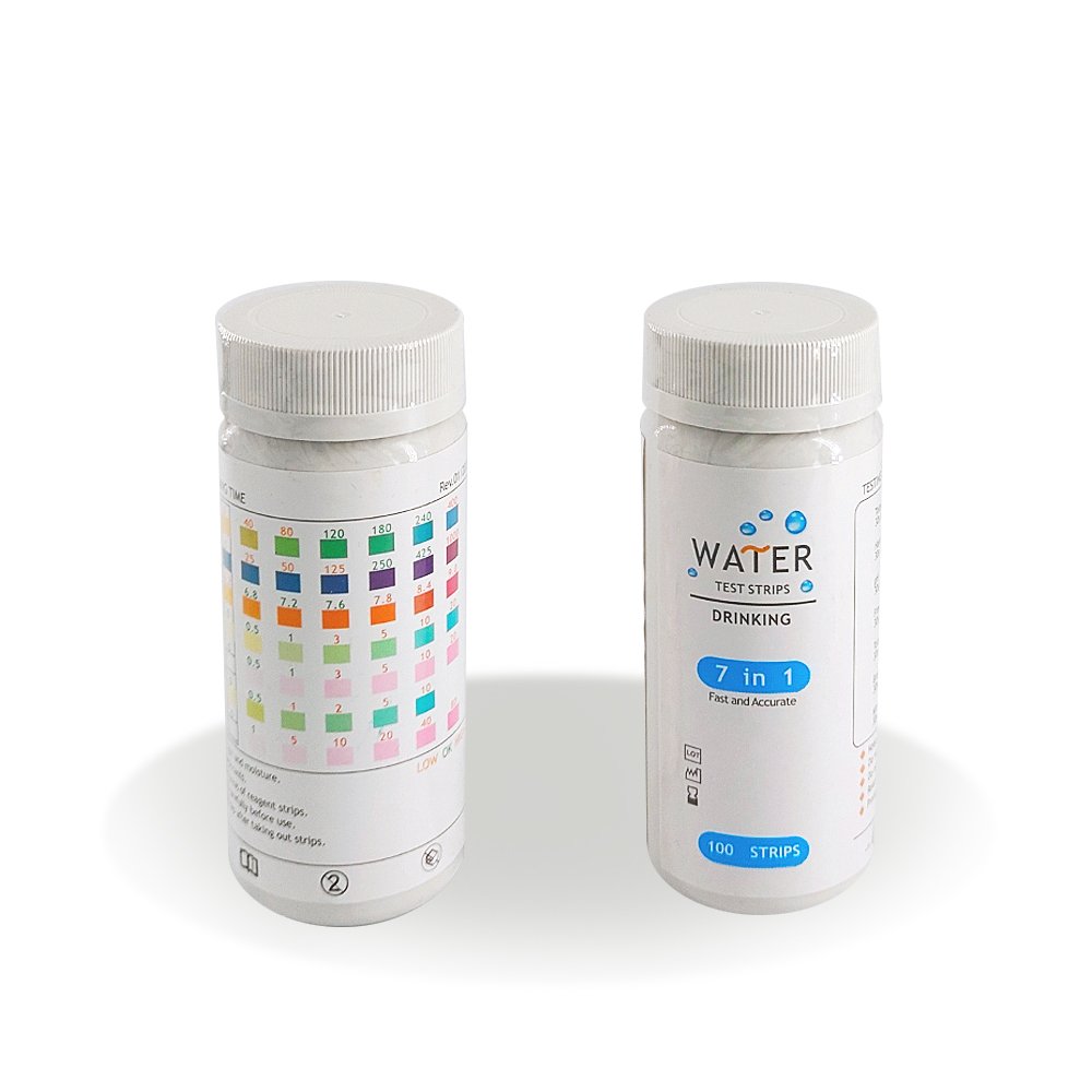 Caped 7 In1 Drinking Water Test Strip Manufacturer Supply Industrial Use PH Bromine Hardness Chlorine