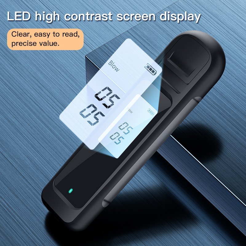 Breath Alcohol Tester, Multi Purpose Portable Clear Display 3 Color Indicator Light Alcohol Tester for Safe Driving