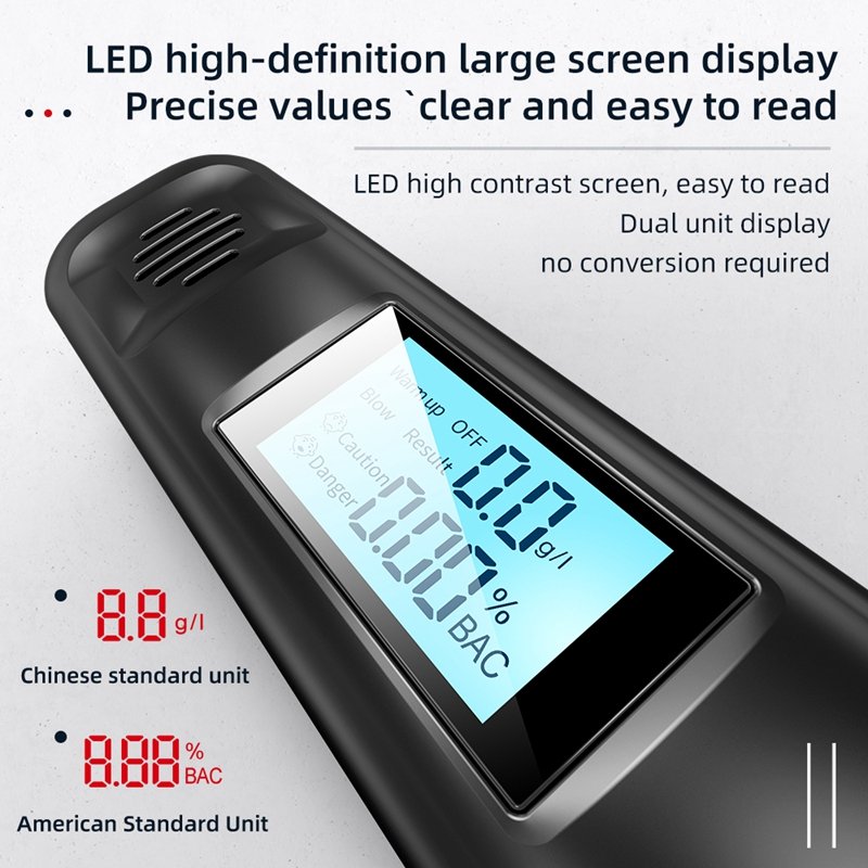 Alcohol tester manufacturer portable Digital Display Rechargeable alcotester breathalyzer alcohol breath tester T05