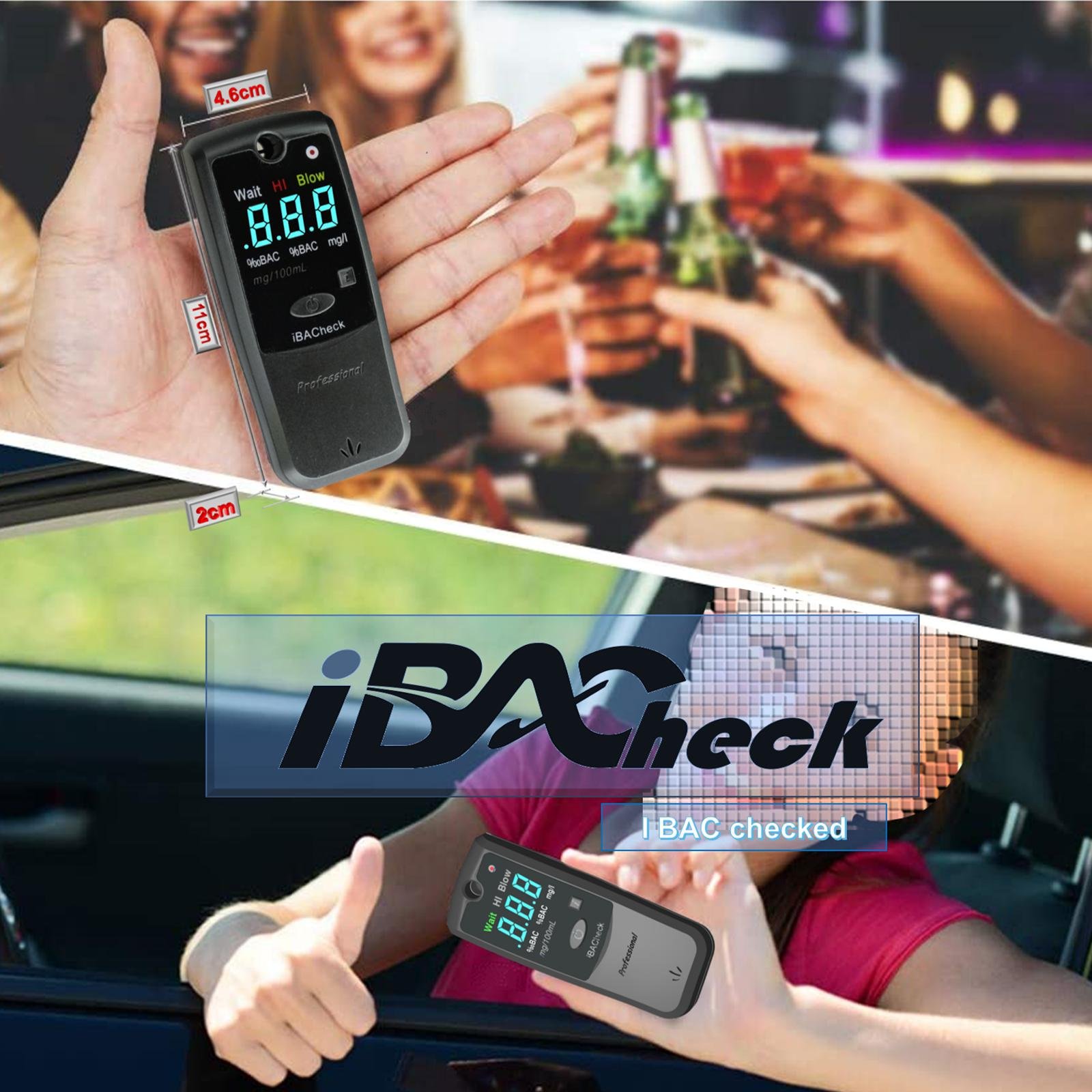 iBacheck AAT178 digital semiconductor breath alcohol tester low price low cost