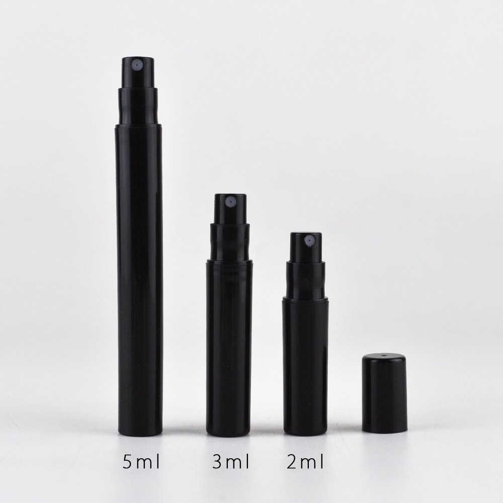 Carry-on mini 2ml 3ml 5ml PP plastic tester spray perfume sample bottles keychain with mist spray