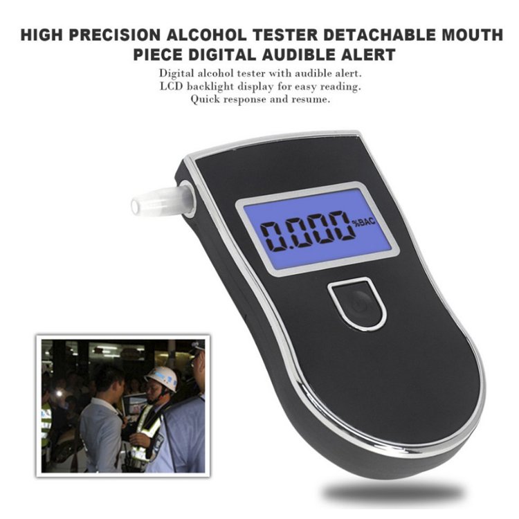 High-precision portable breath alcohol tester alcohol detector with backlight