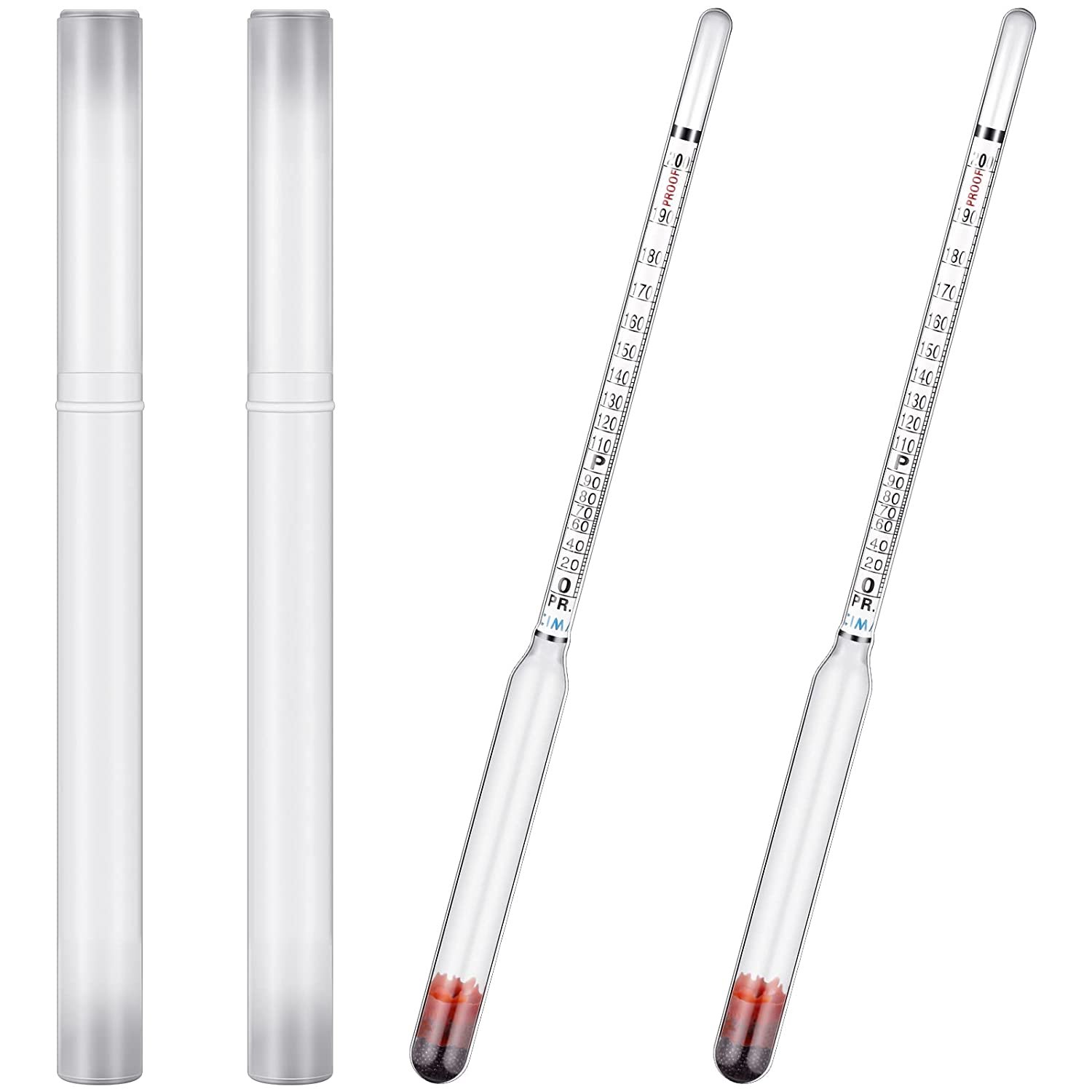 Alcoholmeter 0-200 Proof and 0-100 Tralle Alcohol Tester Hydrometer Glass Alcohol Measuring Alcohol hydrometer