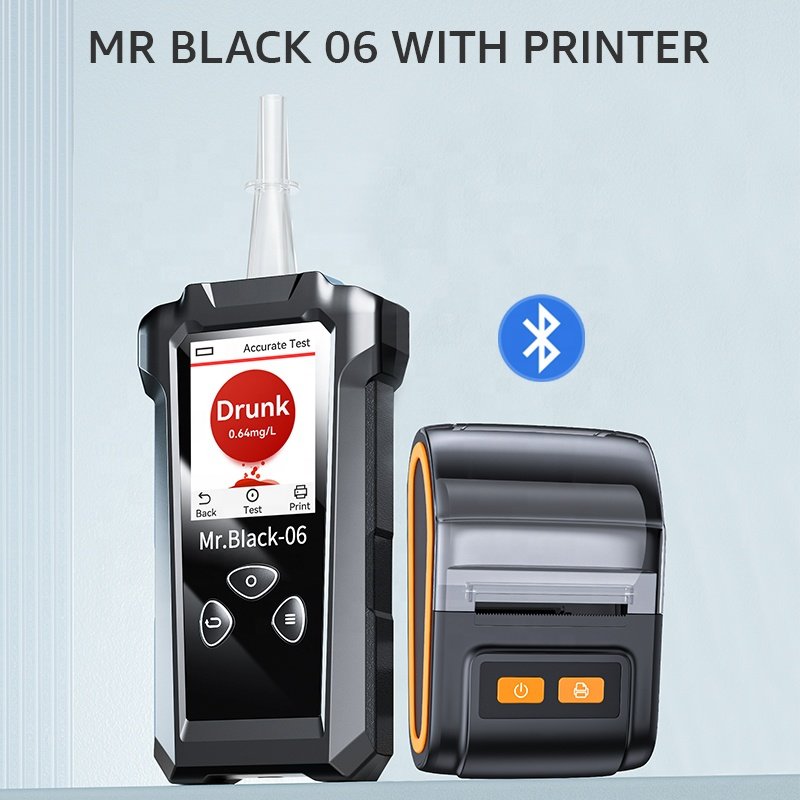 with printer breathalyzer portable design alcohol tester with alcohol sensor breath o meter breath alcohol testers Mr black 06