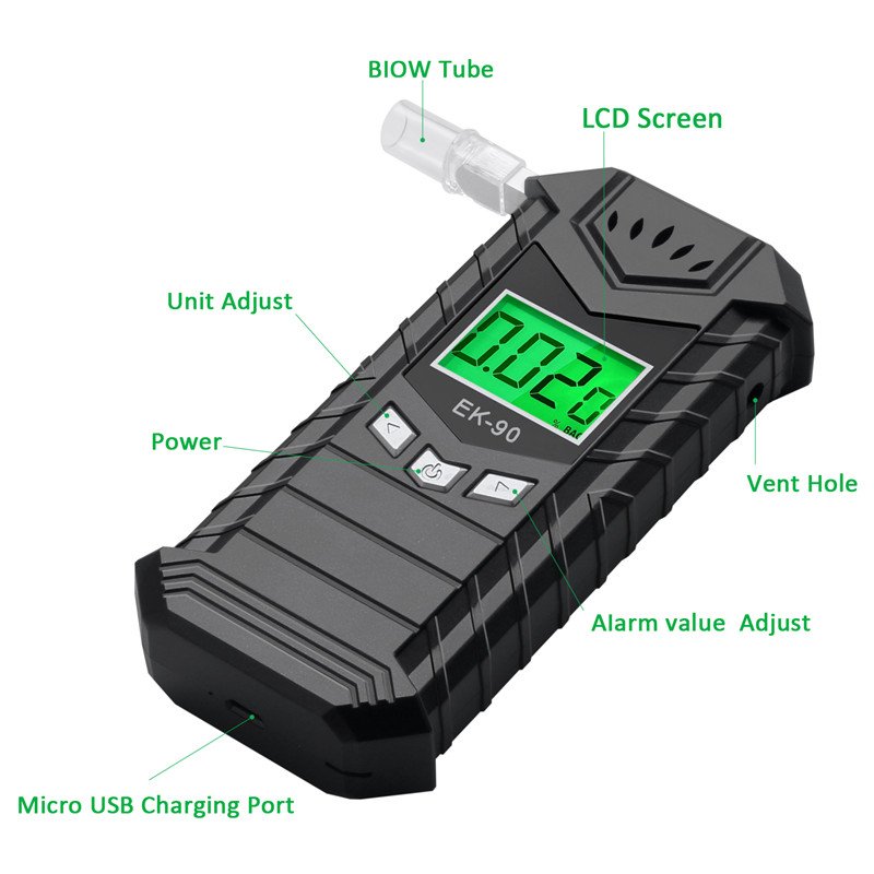 CE Approved Customize Wholesale Breath Alcohol Checker Detector Semiconductor Sensor Digital Alcohol Testers Breathalyzer