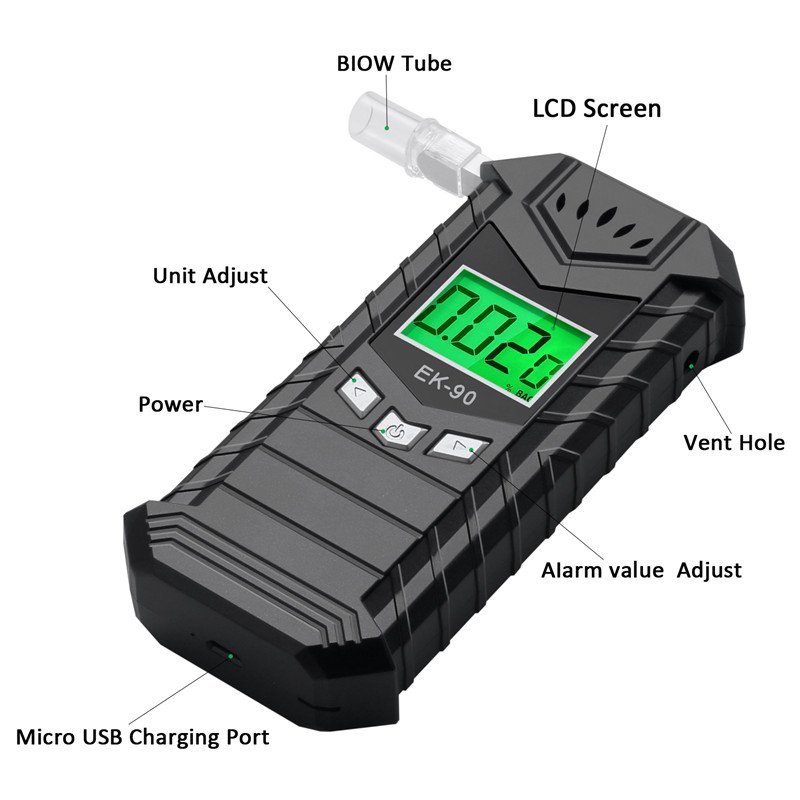 CE Approved Customize Wholesale Breath Alcohol Checker Detector Semiconductor Sensor Digital Alcohol Testers Breathalyzer