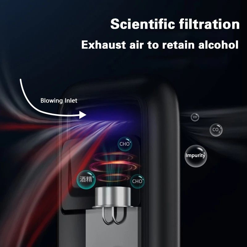 Portable Non-Contact Alcohol Breath Tester with Digital Display USB Rechargeable Breath Analyzer High Accuracy