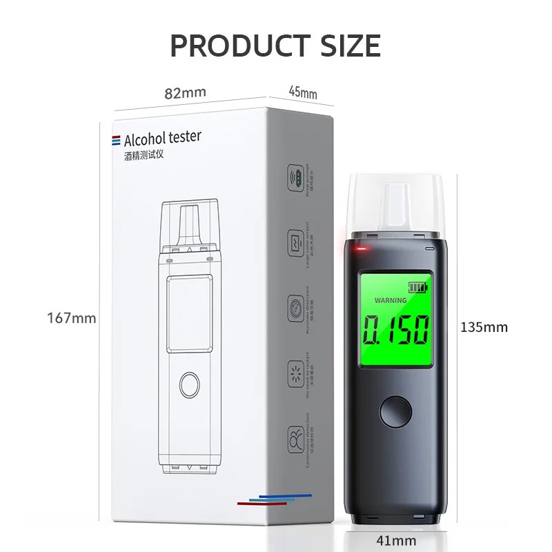 High Precision special liquor meter keychain alcohol detector breath alcohol tester alcohole breath tester