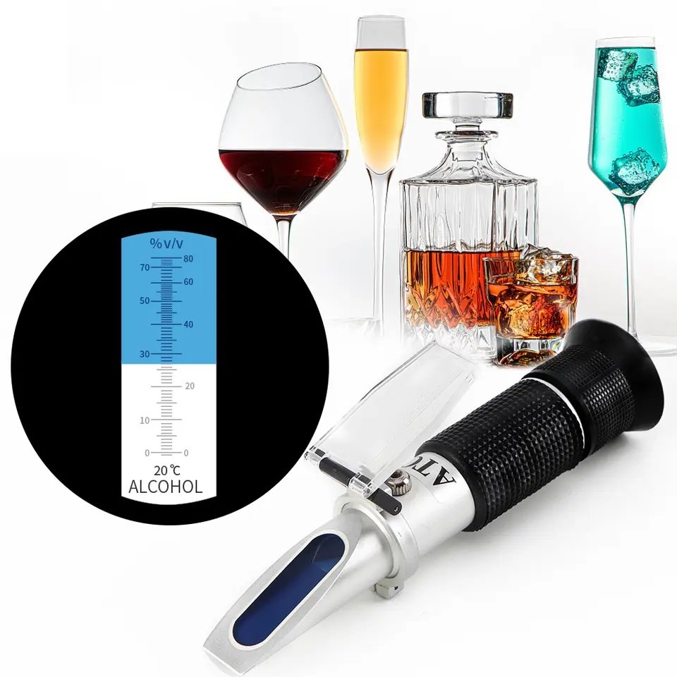 RHW-80VATC Hand Held Atc 0-80% Liquor Whisky Alcohol Tester Refractometers Meter for sale