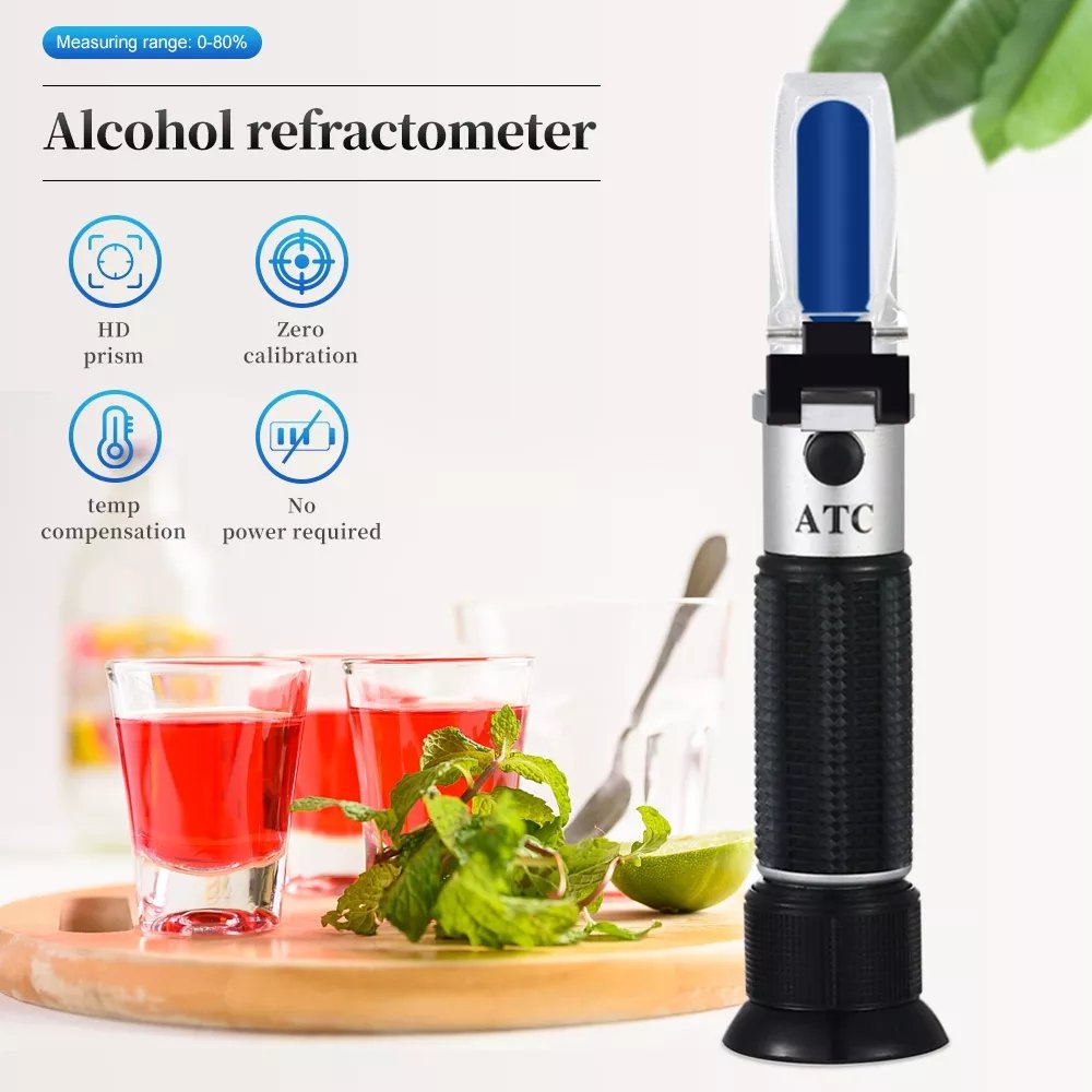 RHW-80VATC Hand Held Atc 0-80% Liquor Whisky Alcohol Tester Refractometers Meter for sale