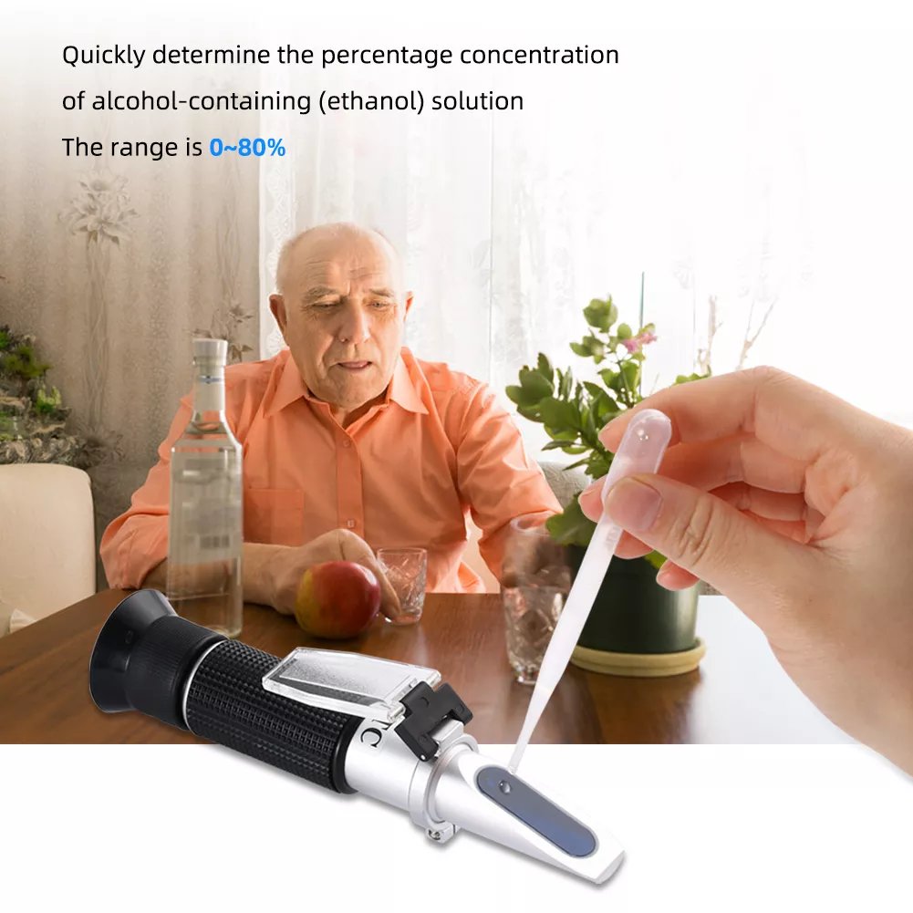 RHW-80VATC Hand Held Atc 0-80% Liquor Whisky Alcohol Tester Refractometers Meter for sale