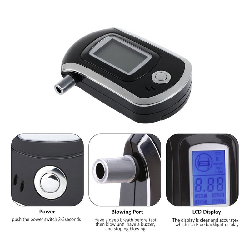 Customizable Packaging/LOGO Portable Alcohol Tester Breathing And Measuring Drunk tester Digital Breathalyzer
