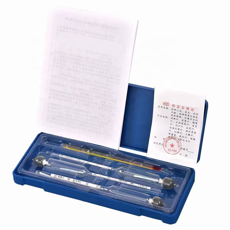 3 pieces of 0-100% hydrometer tester concentration meter vodka whisky Baijiu density meter plastic box alcohol meter