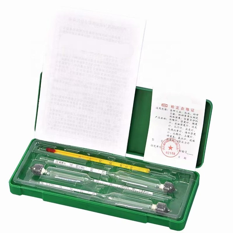 3 pieces of 0-100% hydrometer tester concentration meter vodka whisky Baijiu density meter plastic box alcohol meter