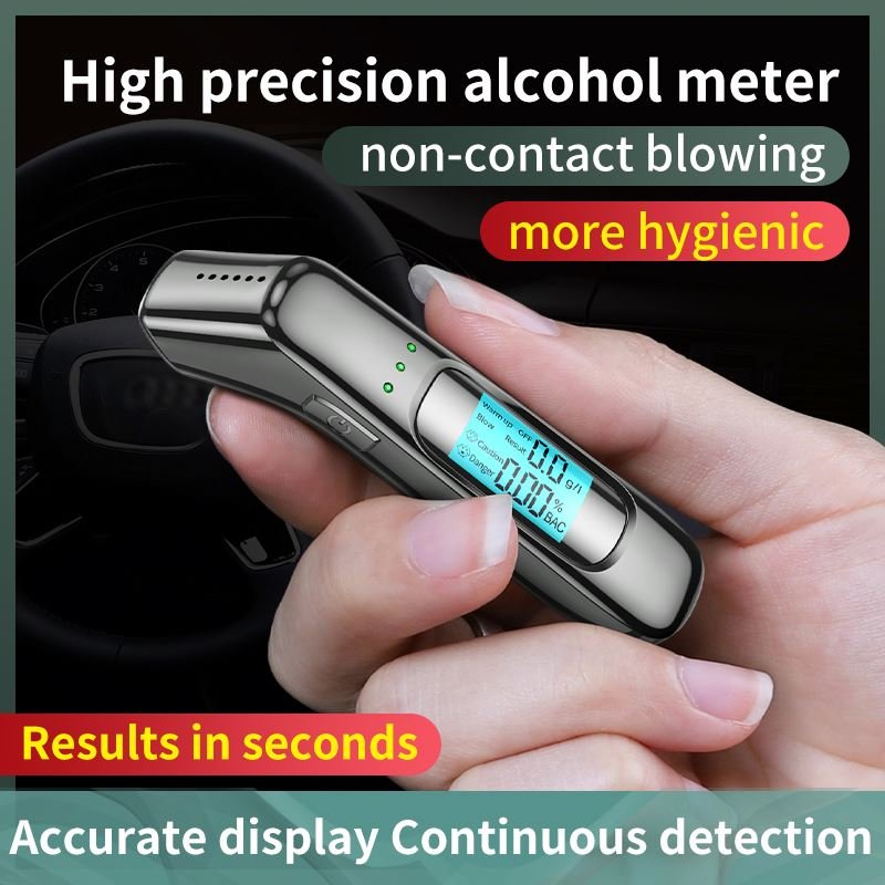 C9 Professional Breathalyzer Alcohol Tester Accurate with Digital LCD Screen 3Color Indicator Portable Alcohol Analyzer Detector
