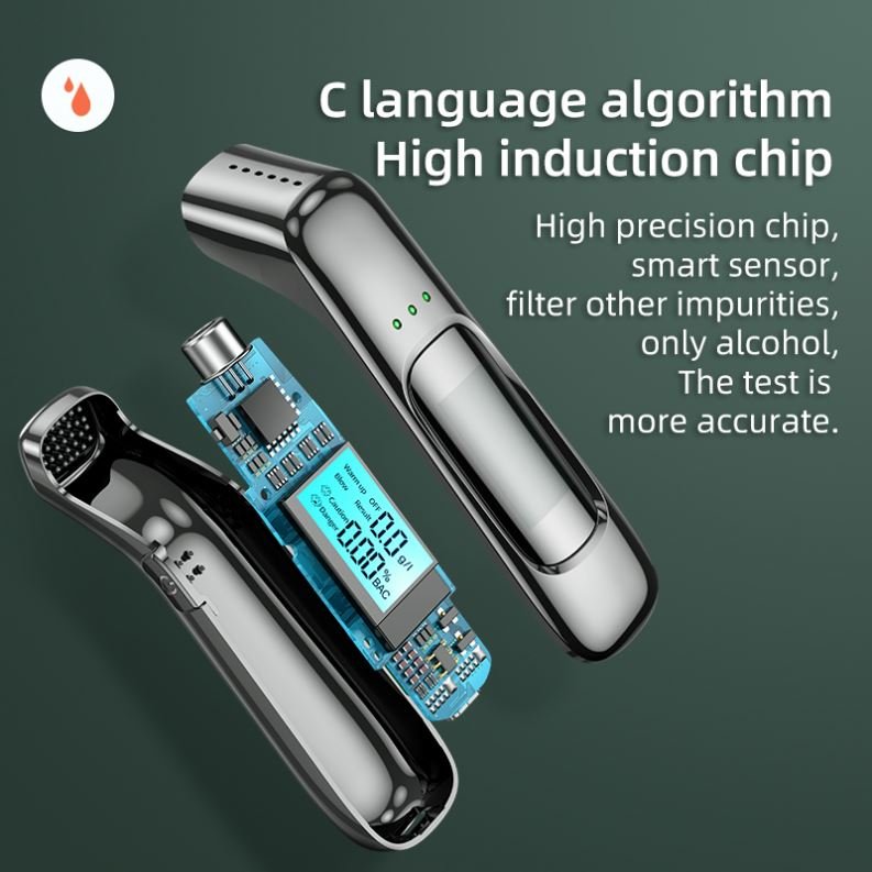 C9 Professional Breathalyzer Alcohol Tester Accurate with Digital LCD Screen 3Color Indicator Portable Alcohol Analyzer Detector