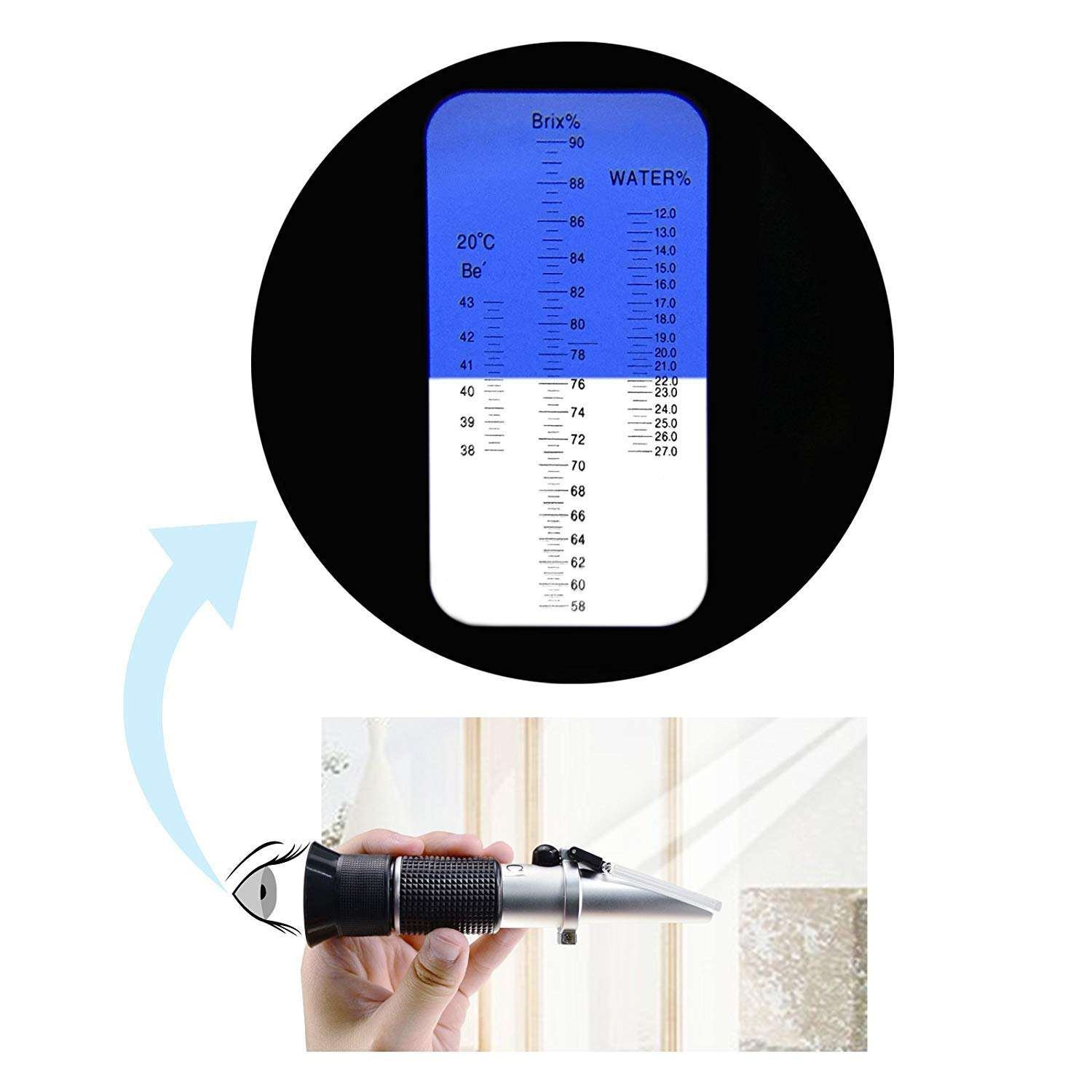 Factory Price Dual Scale Portable Brix Refractometer 0-40% Brix Alcohol 0-25% Wine Sugar Refractometer With ATC