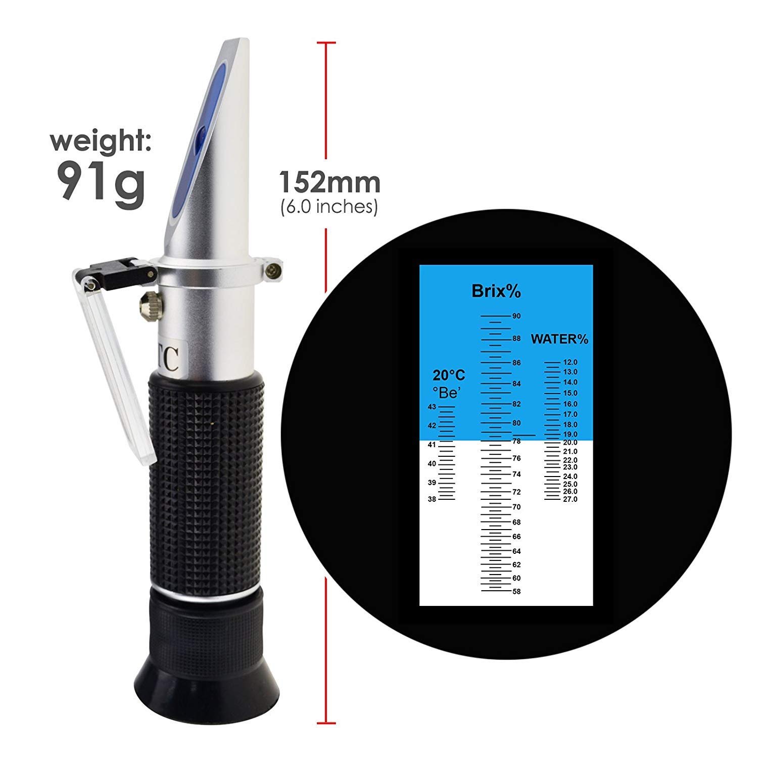 Factory Price Dual Scale Portable Brix Refractometer 0-40% Brix Alcohol 0-25% Wine Sugar Refractometer With ATC