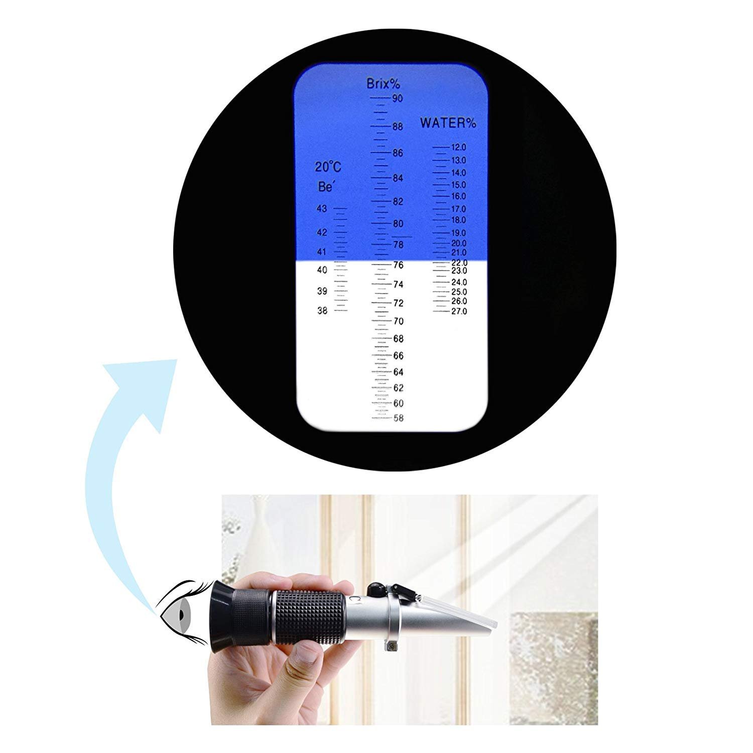 Factory Price Dual Scale Portable Brix Refractometer 0-40% Brix Alcohol 0-25% Wine Sugar Refractometer With ATC