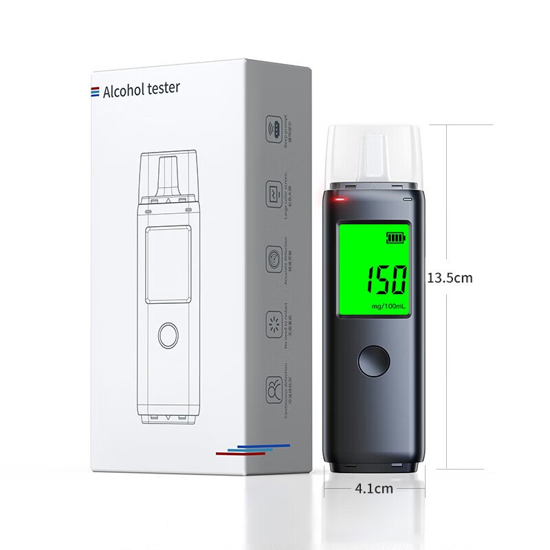 can OEM color Detector Alcotester breath alcohol tester Breathalyzer alcoholmeter digital for home/personal use/gift Mr black 01