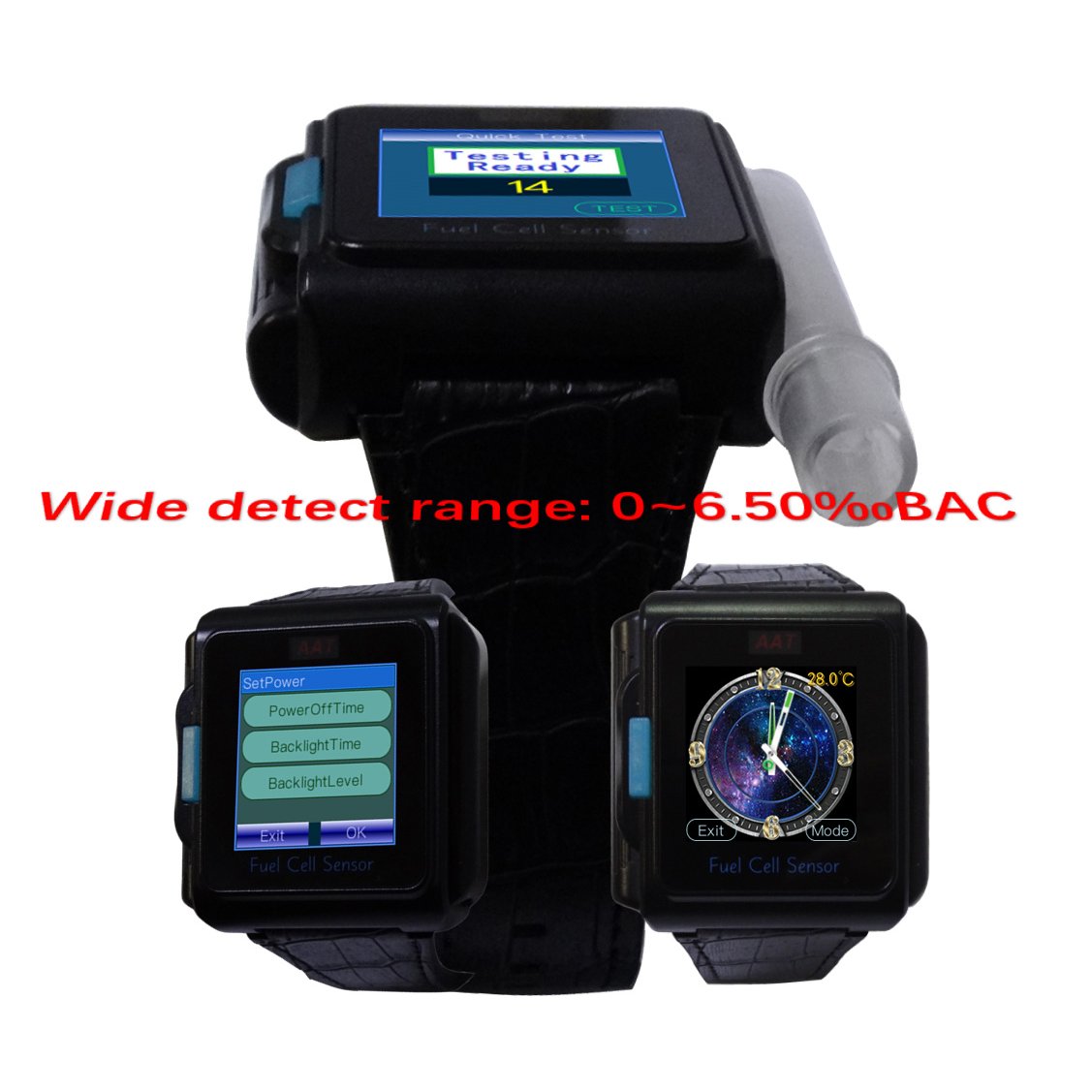 breathalyzer fuel cell alcohol tester watch law enforcement accuracy smart watch with body temperature detect 2020