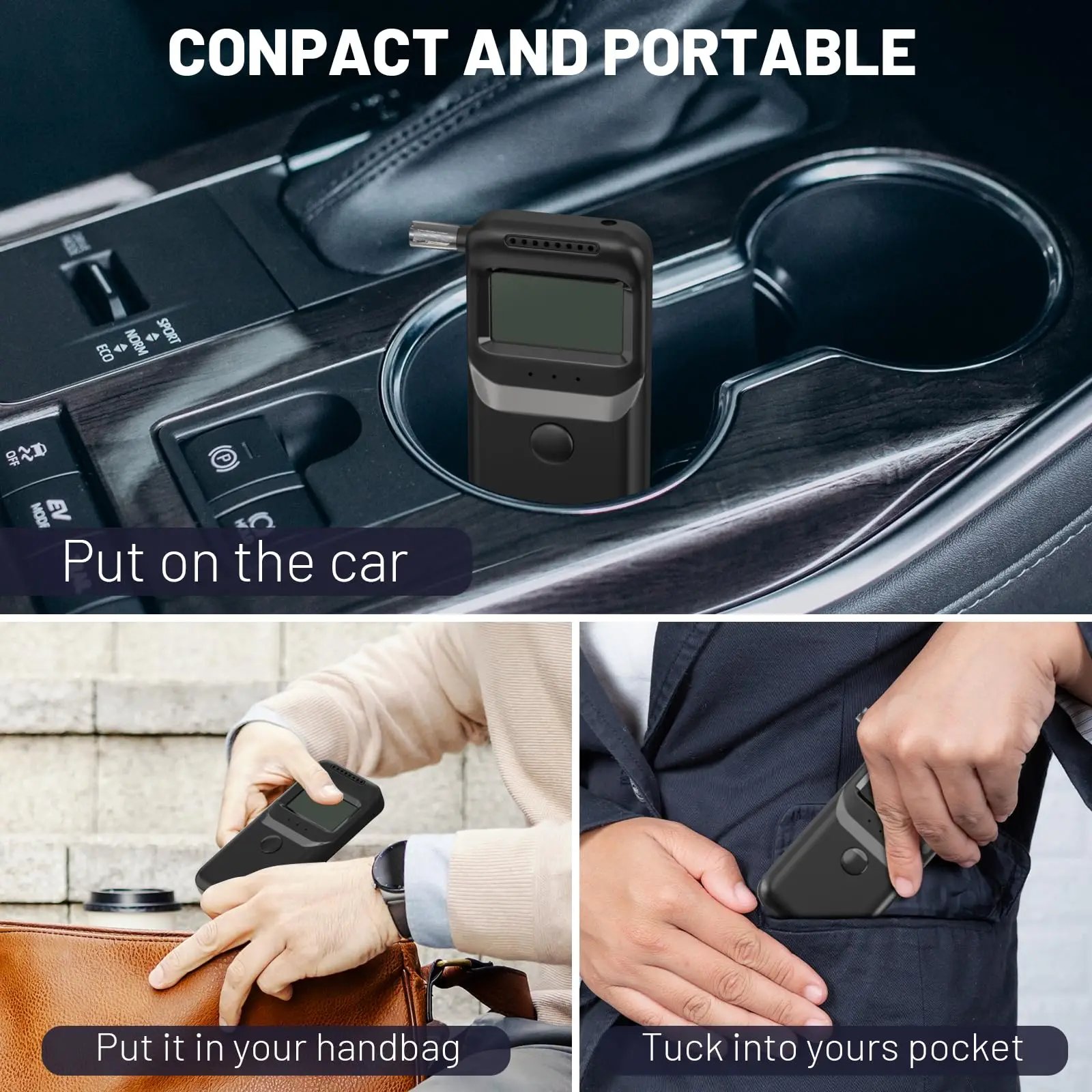 Portable alcohol tester, breathing and blowing type alcohol tester, drunk alcohol detector