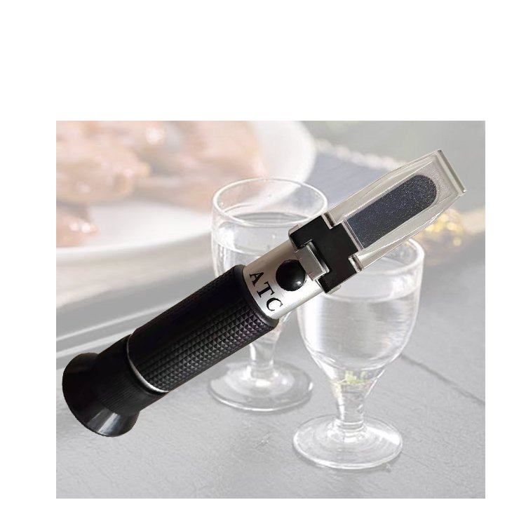 0-80% Alcohol refractometer handheld ATC spirits tester Alcoholometer (single scales) Adjustable manual focusing Aluminum