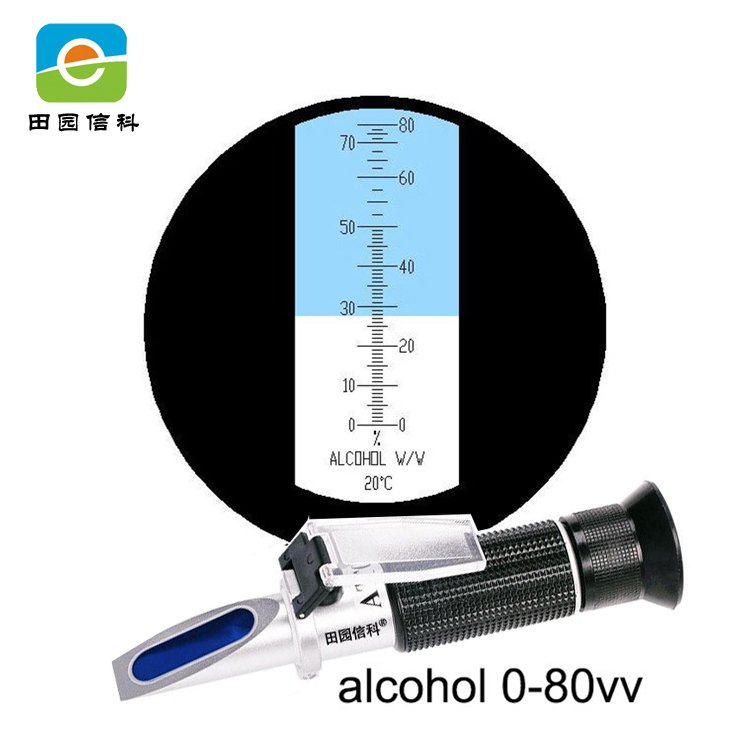 0-80% Alcohol refractometer handheld ATC spirits tester Alcoholometer (single scales) Adjustable manual focusing Aluminum