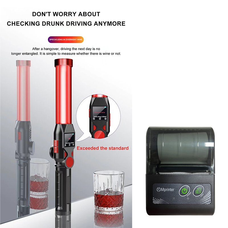 Non-contact , Multi-person continuous rapid detection Alcohol Breathalyzer , Alcohol Tester+Printer , AT-019SE