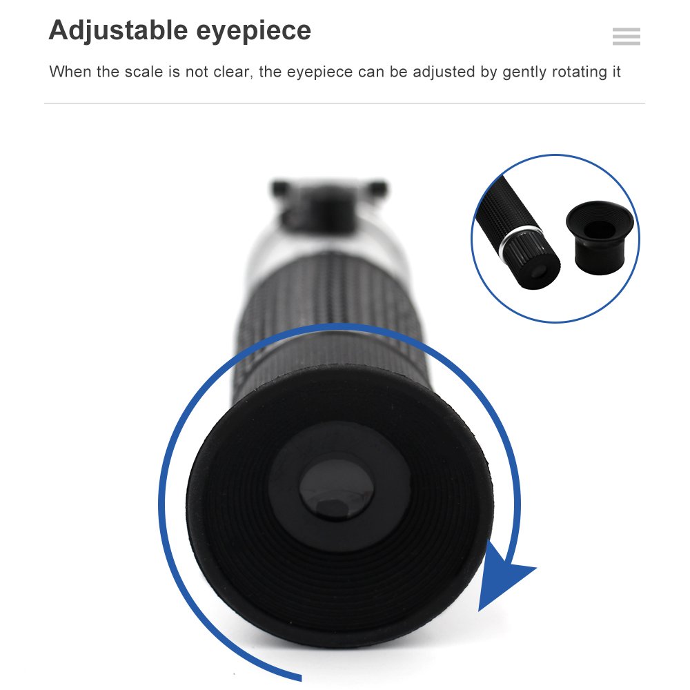 Portable Handheld 0-80% Brix Meter Liquor Alcohol Refractometer for Wine Beer Brewing Homebrew Kit