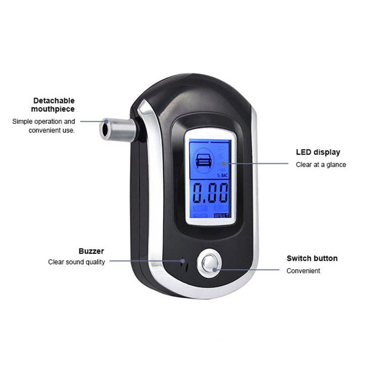 Professional Portable Keychain Driver PVC Nozzle Alcohol Tester Industrial Rechargeable Fuel Cell Sensor New Alcoholimetro