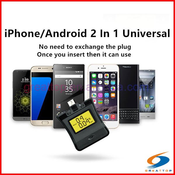 Apple mobile phone Breath Android i OS 2 in 1 Alcohol Tester