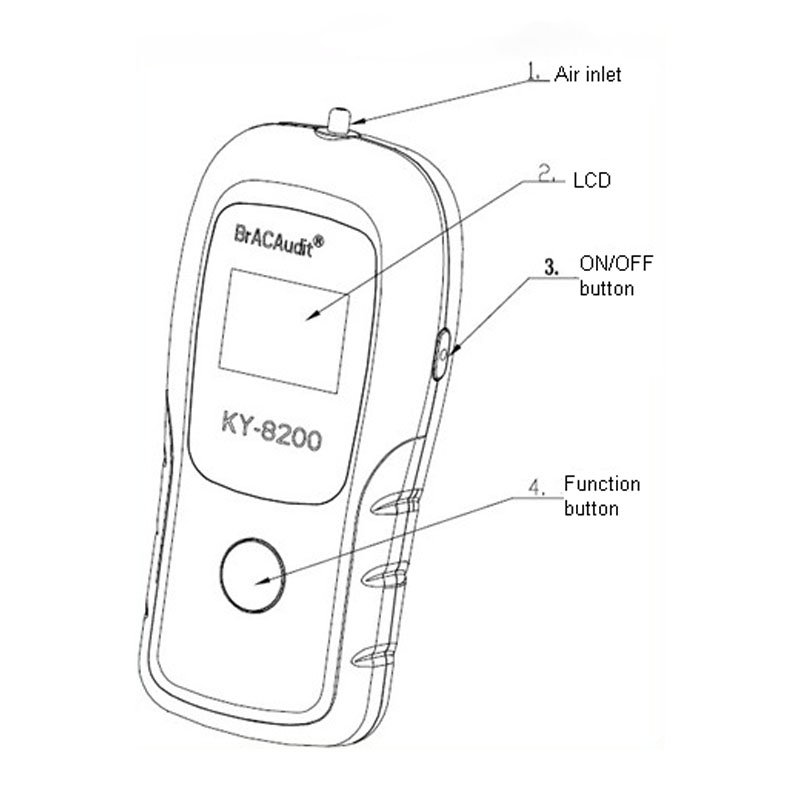 Portable Mini Breath Alcohol Tester Hand-Held Breath Alcohol Analyzer
