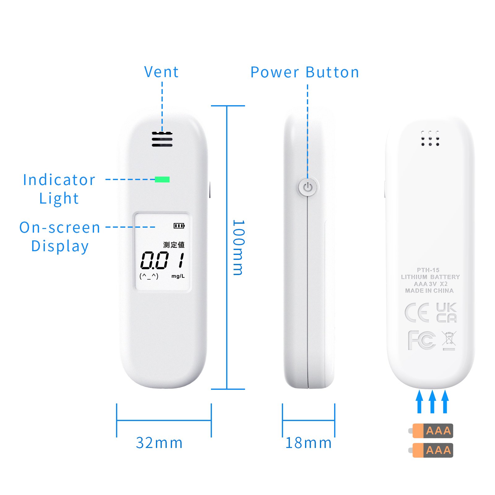Best Selling home Portable Non-Contact alcohol tester Breathalyzer digital Alcohol detector Checker