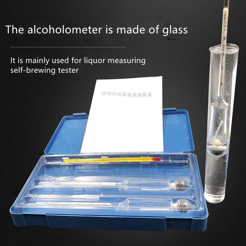 lab equipment Liquor degree Alcohol measuring tester Alcohol meter thermometer cylinder hydrometer Triple Scale Hydrometers