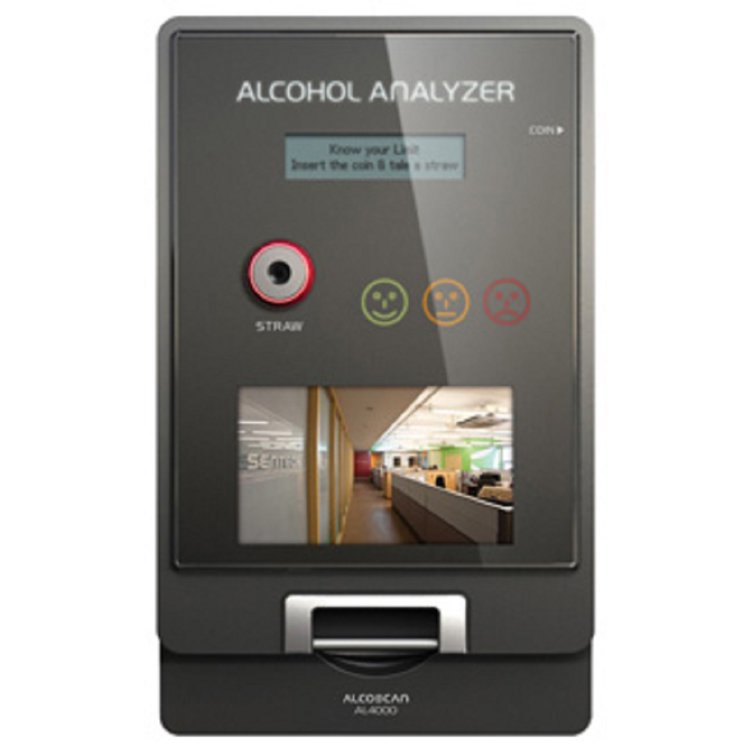 Advanced Electrochemical Fuel Cell Sensor Technology AlcoScan AL4000 Money to Coin Operated Vending Style Breathalyzer