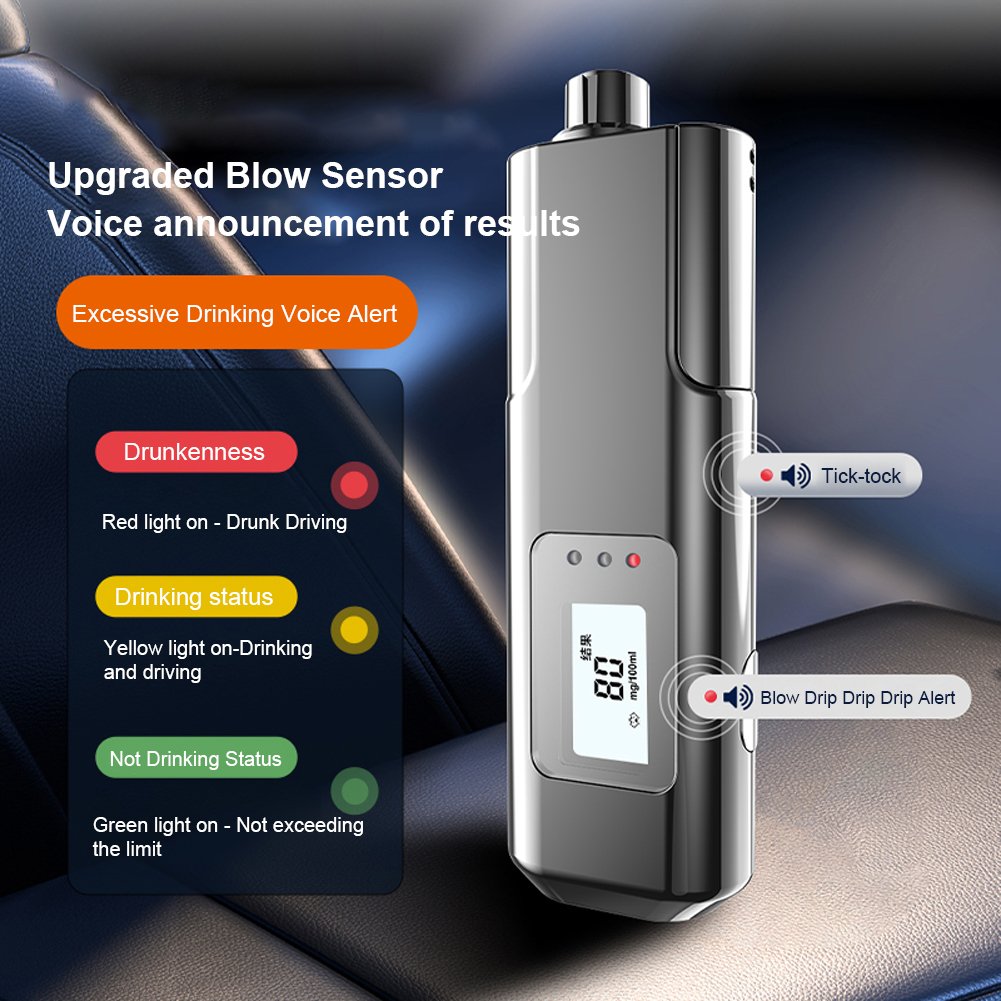 New Portable S+ Drunk Driving Detection Device Built-In Safety Hammer Cutting Knife Gas Analyzers for Alcohol Tester