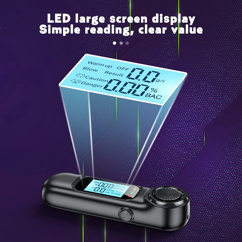 1 Piece Handheld Backlight Digital Alcohol Tester Digital Alcohol Breath Tester Breath Analyzer LCD Detector Backlight