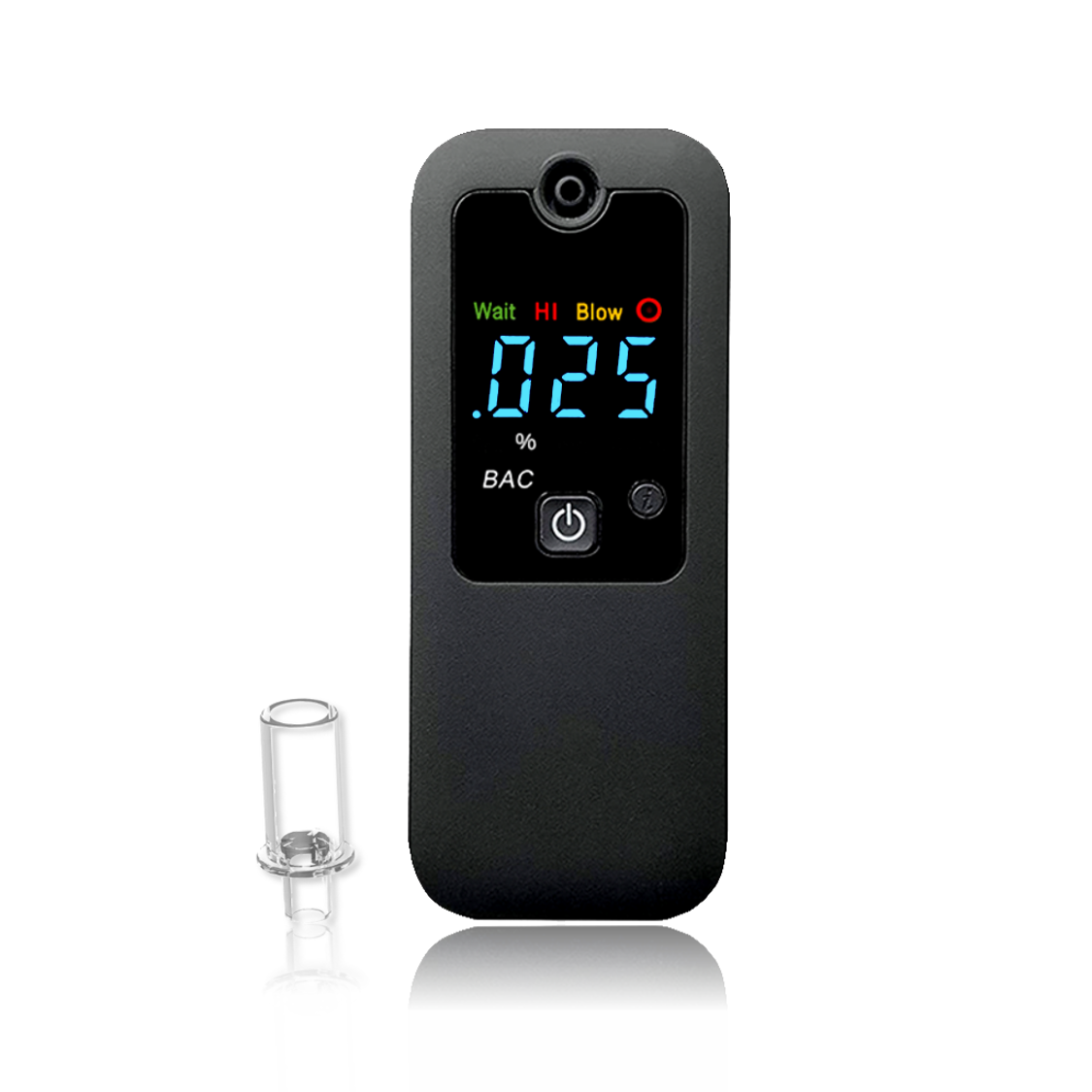 Semiconductor Alcohol Tester AAT088 (Black) breathalyzer with rechargeable battery plus EXTRA battery