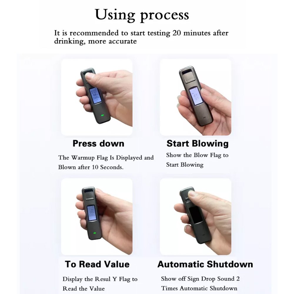 Professional LCD Display Semiconductor Alcohol Tester Hostweigh Ethylotest Portable Digital Breathalyzer