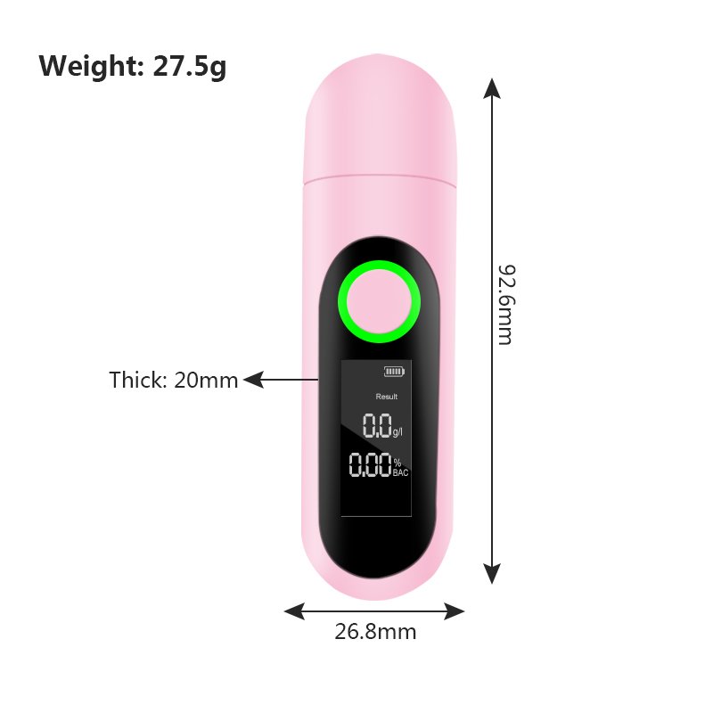Newest & OEM Digital Non-Contact Analyzer Breathalyer with Type C Phone Charge Blowing Breath Alcohol Tester, AT-008