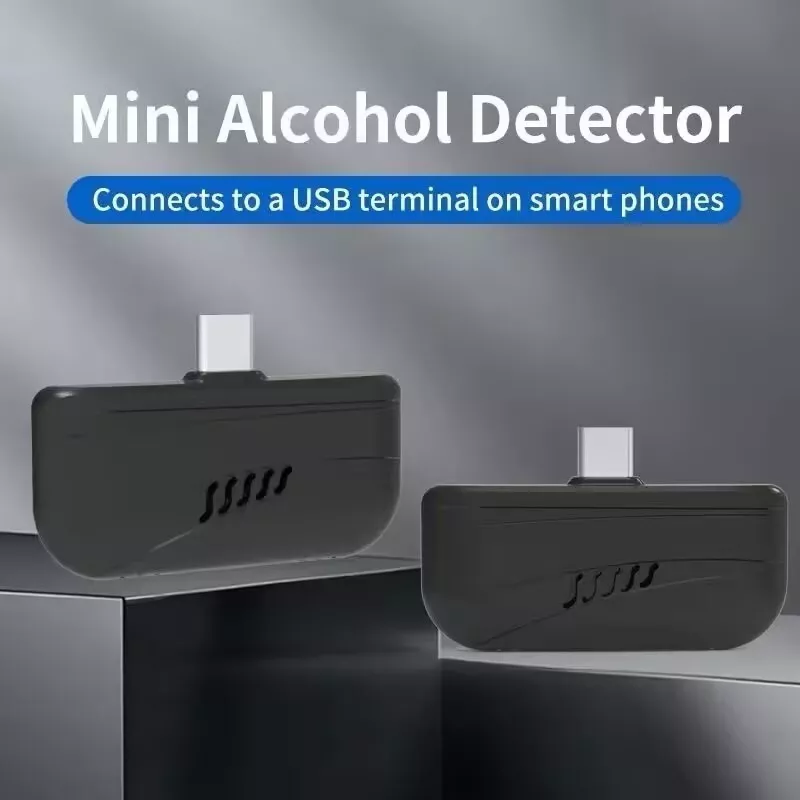 Customizable OEM/ODM Mini ABS Material USB-C Digital Breathalyzer Gas Analyzer Portable Alcohol Tester & Detector