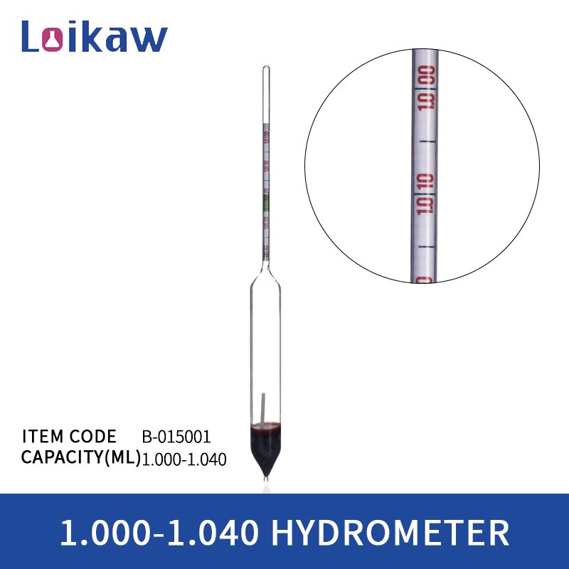 Loikaw Laboratory Use Glass Alcoholmeter Tester Set Concentration Meter Alcohol Hydrometer Gasoline Alcohol Hydrometer
